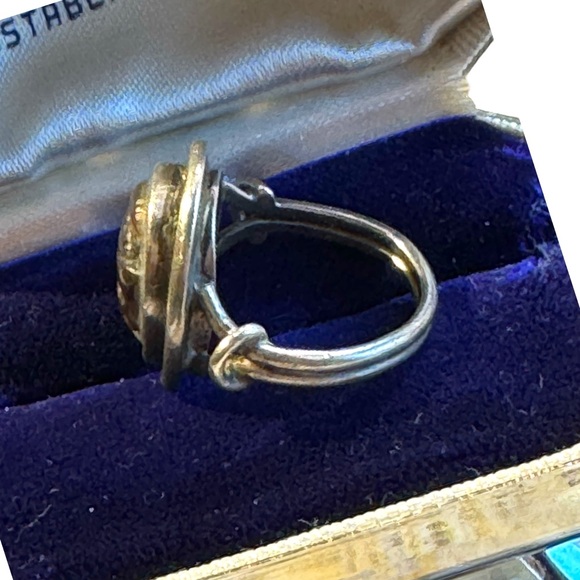 Lovely antique carved trojan cameo sterling silver 925 ring - Picture 5 of 7